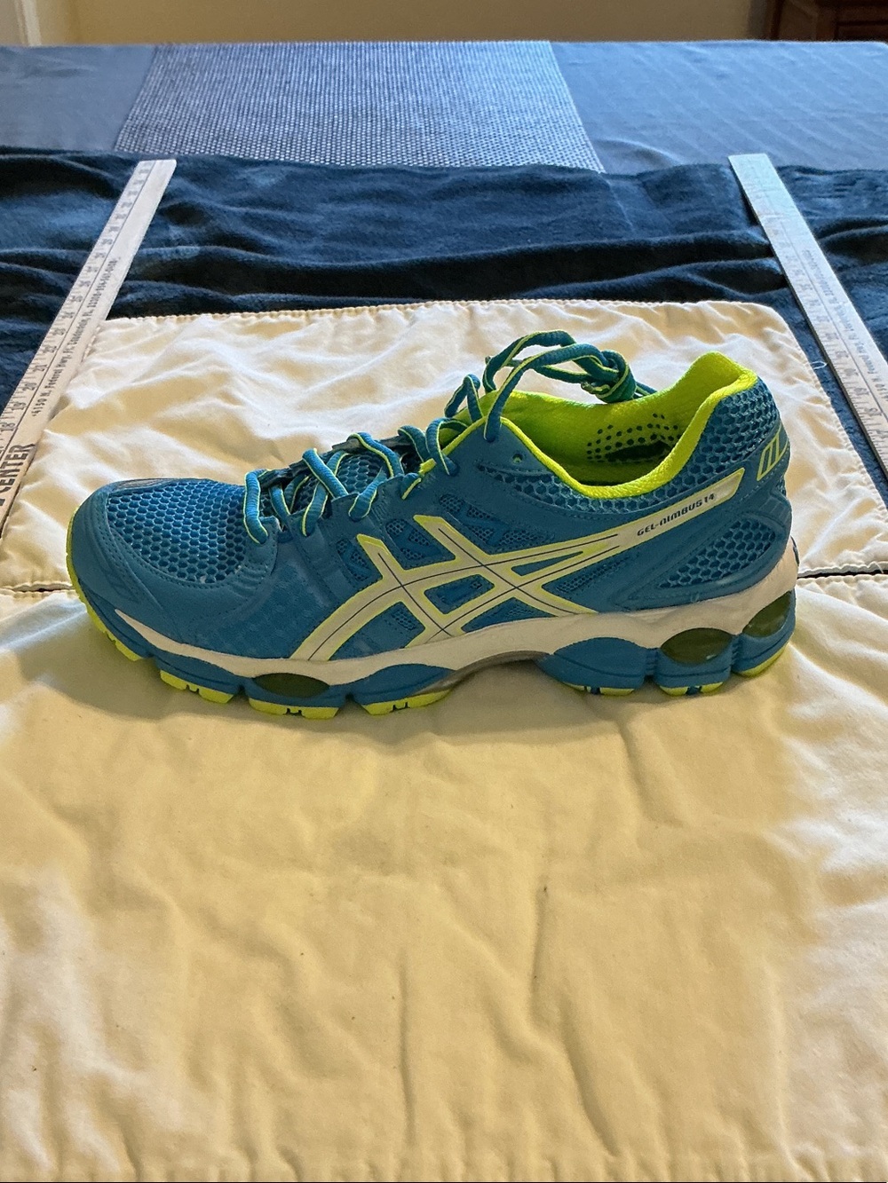 Asics Women's Running Shoe - Teal with Neon Yellow Accents
